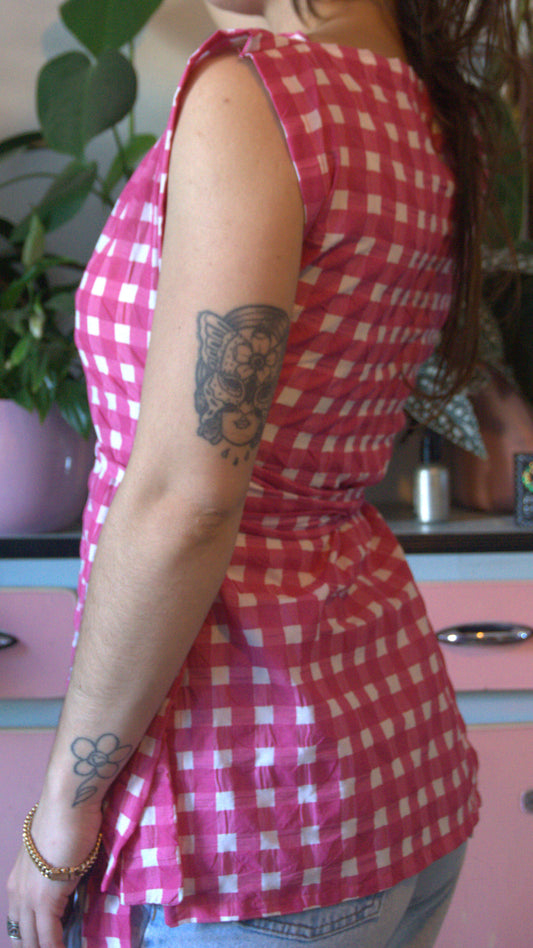 ziggi top - carreaux roses