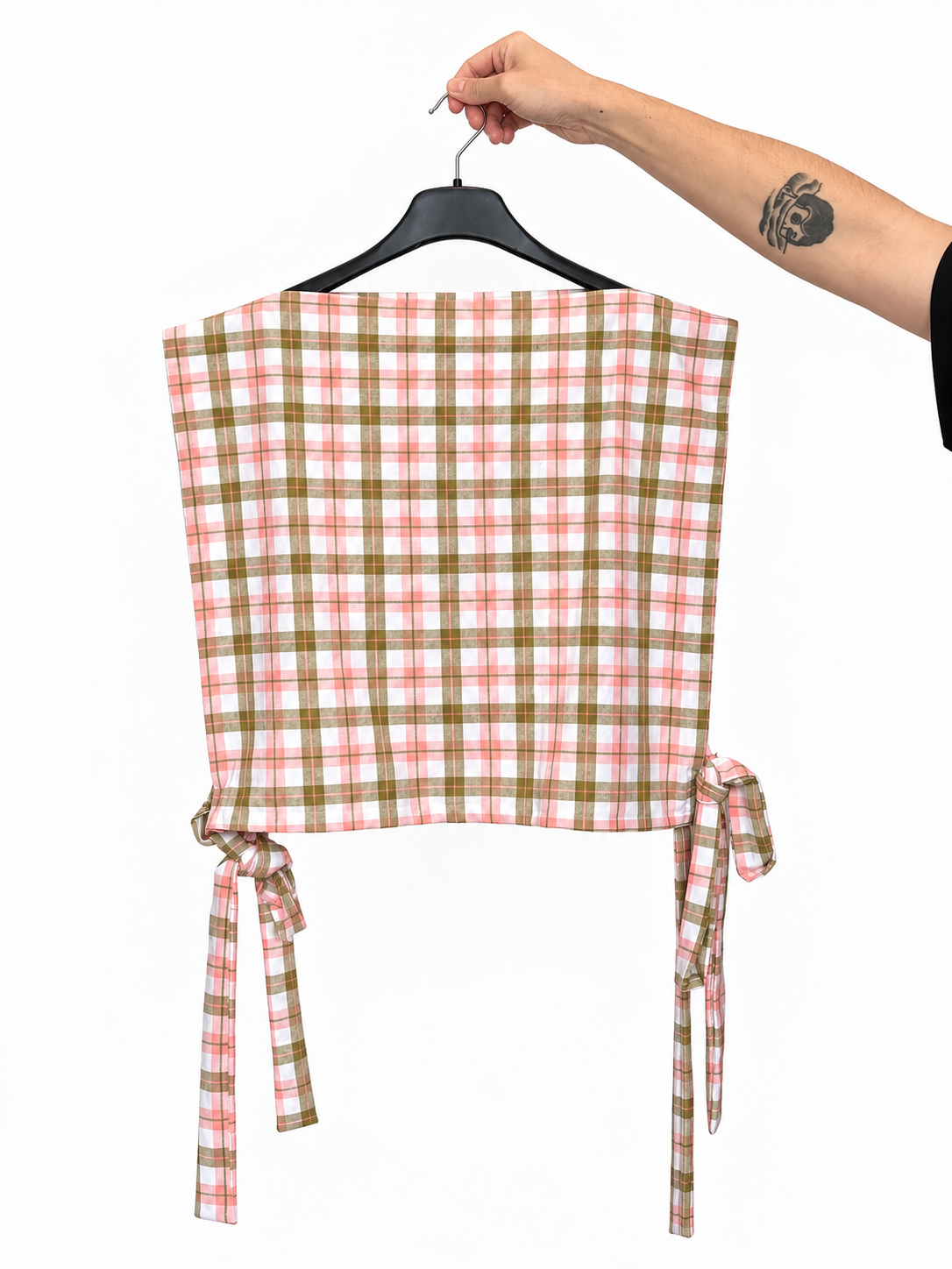 Ziggi top - tartan verts/roses