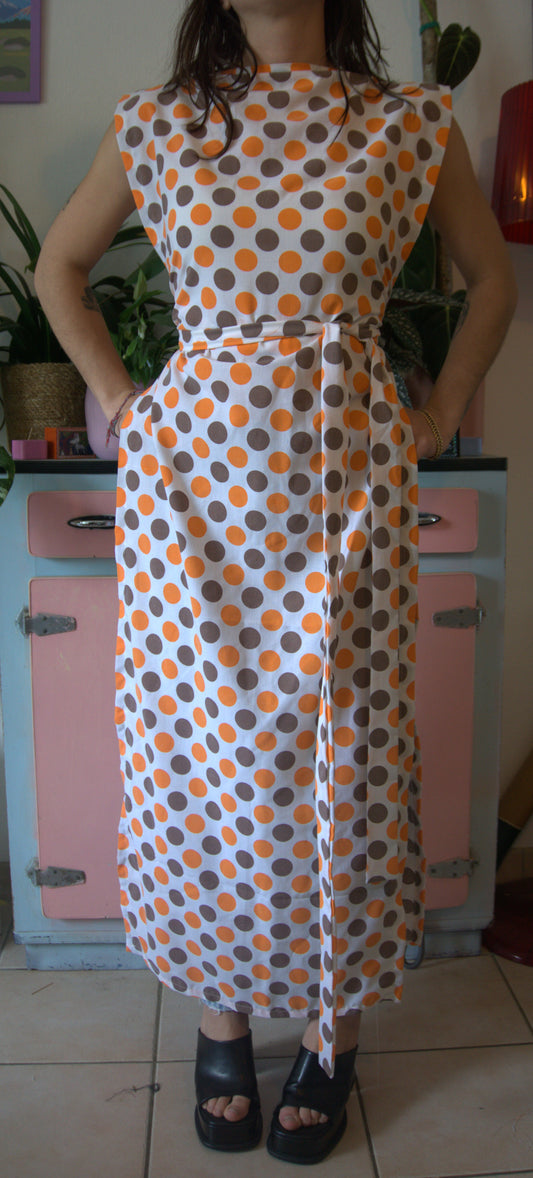 ziggi dress maxi - pois vintage