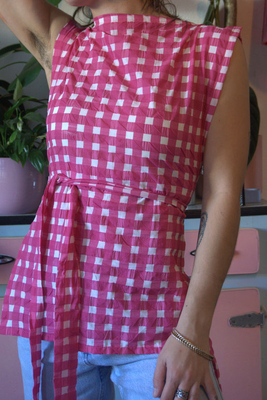 ziggi top - carreaux roses