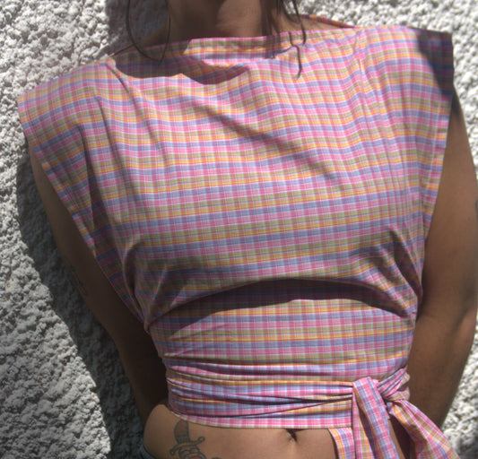 Ziggi top - tartan pastel