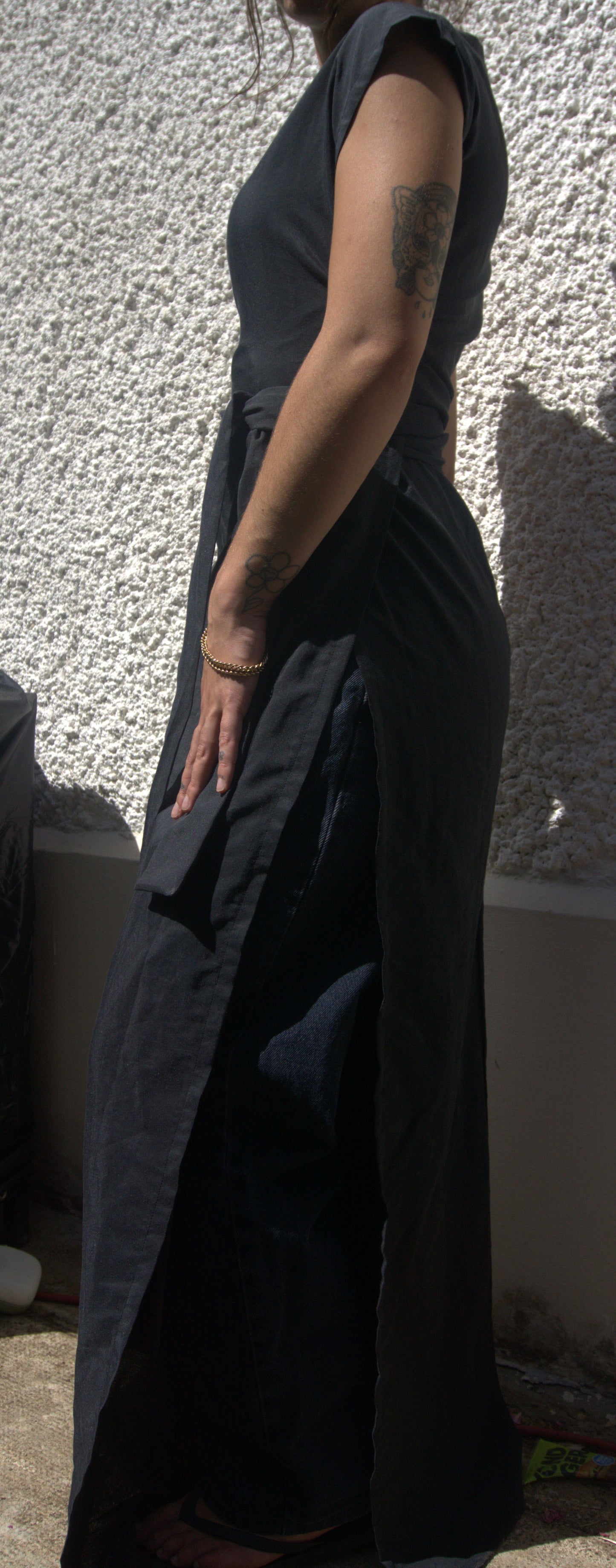 ziggi dress maxi - satin de coton noir